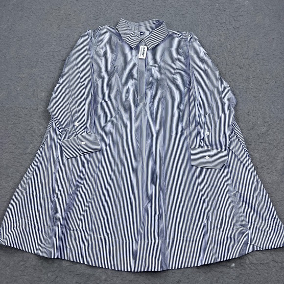 Old Navy Dresses & Skirts - Old Navy Loose Mini Shirt Dress Womens XL Petite Blue Striped Long Sleeve Button